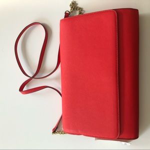 H&M Bright Red Clutch/Crossbody Bag - NWT